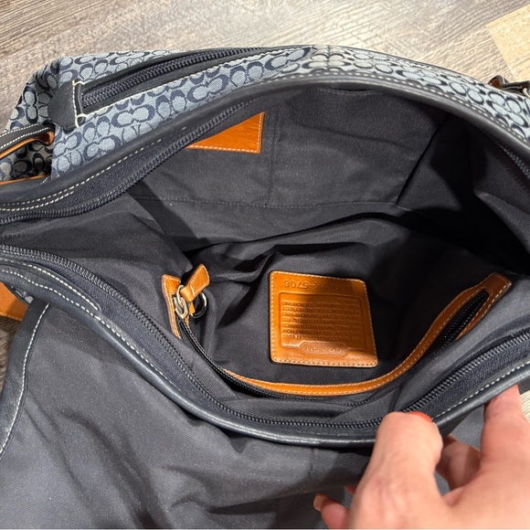Coach Signature 5706 Blue and Gray Messenger Bag - Picture 4 of 15